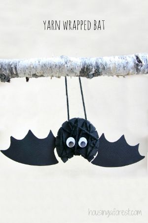 Yarn Wrapped Bat Craft