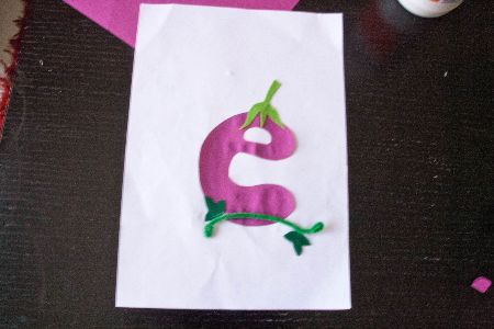 “e is for Eggplant” Craft