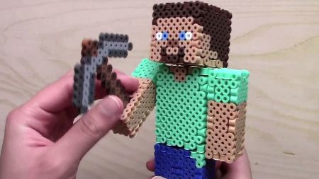 3D Minecraft Steve Perler Bead Figure