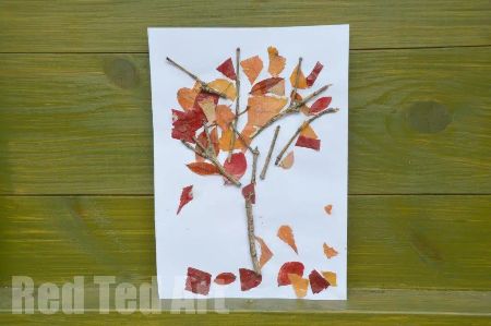 Autumn Tree Nature Collage for Kids