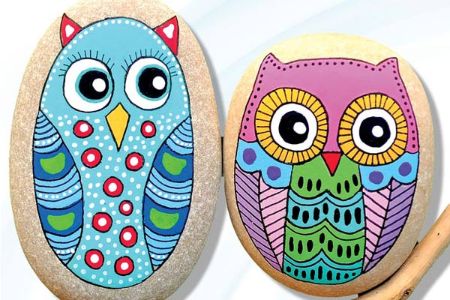 Brightly Colored Owl Painting Idea