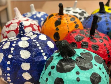 Colorful Paper-Mache Pumpkins