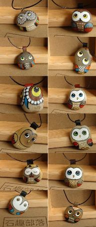 Cute Owl-Painted Rocks