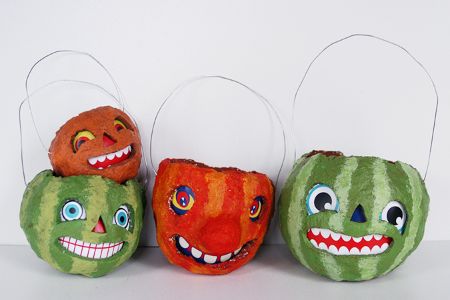 DIY Vintage Style Paper-Mache Jack-O-Lanterns