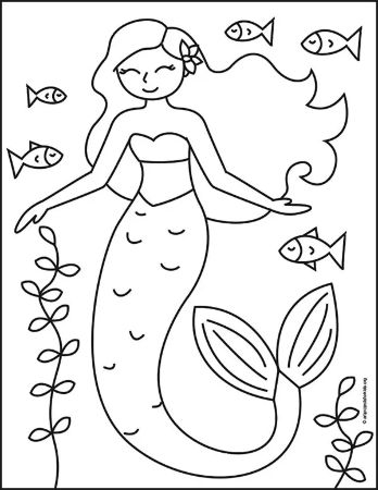 Drawing a Mermaid A Step by Step Drawing Guide  The Kitchen Table  Classroom