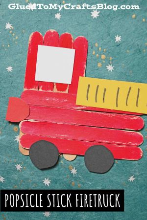Easy Popsicle Stick Fire Truck Craft