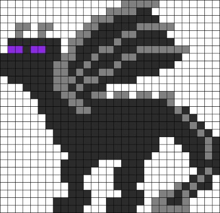 Ender Dragon Perler Bead Pattern