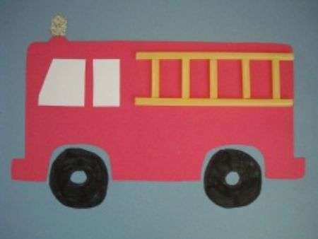 Fire Truck Collage Craft
