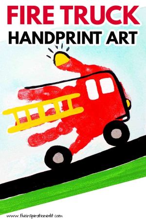 Fire Truck Handprint Art Craft