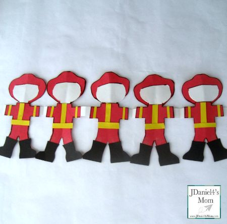 Five Little Firefighters Paper Craft