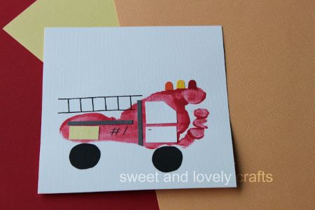 Footprint Fire Truck Craft