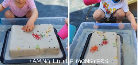 Frozen Sand Ice Sensory Play