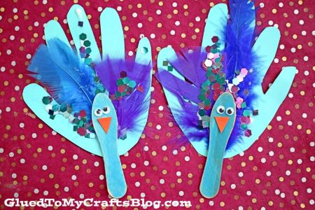 Handprint Peacock Puppet