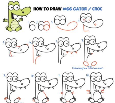 How to Draw a Croc From the Number 6
