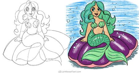 “How to Draw a Mermaid” Easy Tutorial