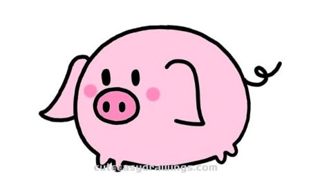 easy cute drawings of pigs