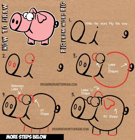 How to Draw a Pig From the Word “Pig”