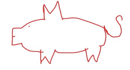 How to Draw a Pig With Letters