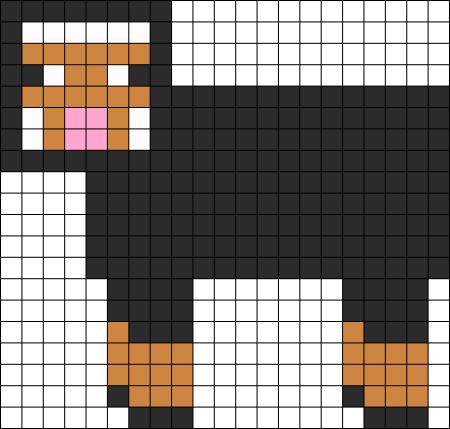 Minecraft Black Sheep Perler Bead Pattern