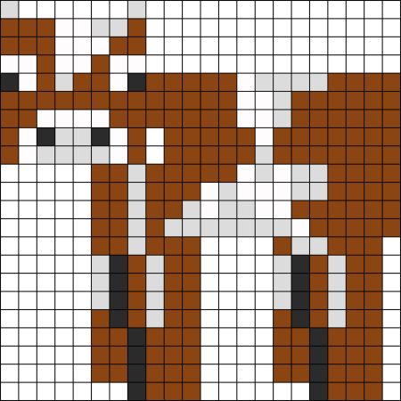 Minecraft Cow Perler Bead Pattern