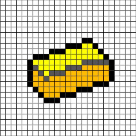 Minecraft Gold Bar Perler Bead Pattern