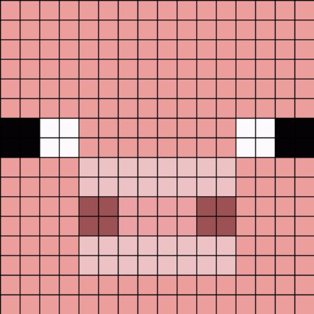 Minecraft Pig Perler Bead Pattern