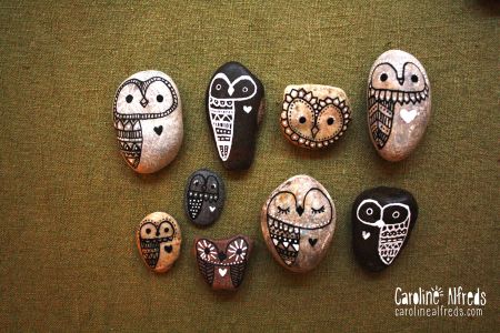 No-Fuss Owl Rock Paintings