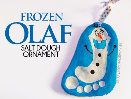 Olaf Salt Dough Footprint Ornament