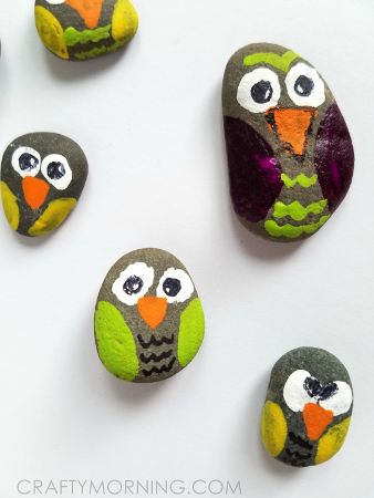 Owl Rock Painting for Kids