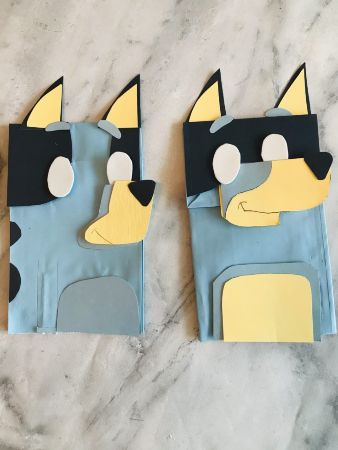 Paper Bag Bluey Puppet Craft