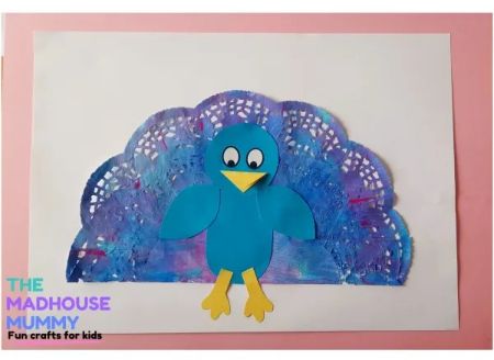  Paper Doily Peacock Craft