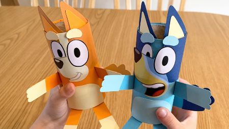 Paper Roll Bluey and Bingo Toys