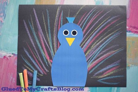 Peacock Chalk Art Activity