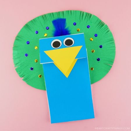 Peacock Puppet Craft