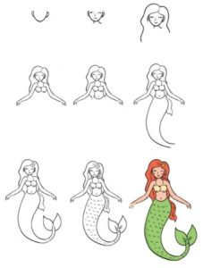 19 Beautiful Mermaid Drawings for Kids - Cool Kids Crafts