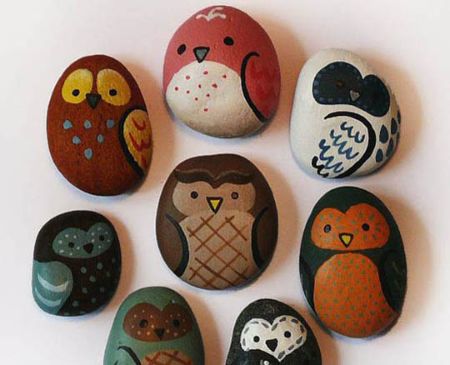 Pretty Owl-Painted Rock Ideas