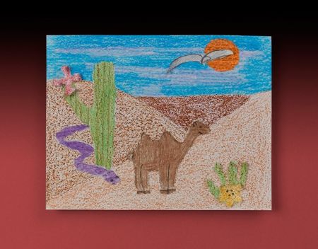 Sandy Desert Camel Drawing for Kids