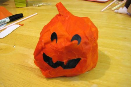 Simple Paper-Mache Pumpkin