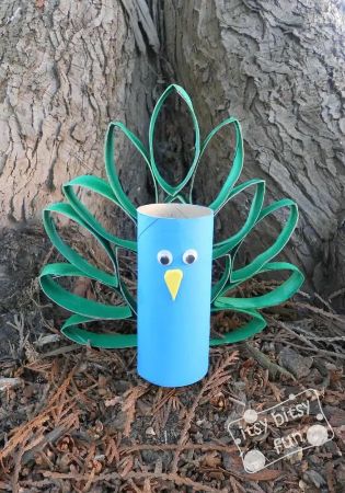 Toilet Paper Roll Peacock Craft