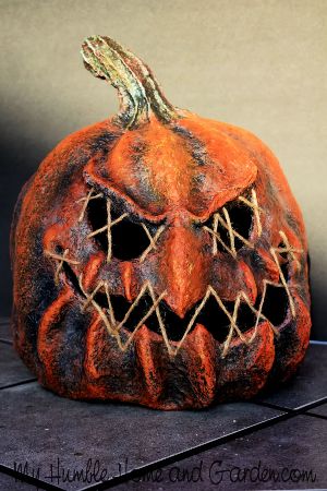 Unique Halloween Paper-Mache Pumpkin