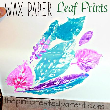 Wax Paper Leaf Prints