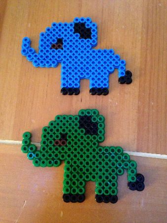 A Choose-Your-Color Perler Bead Elephant