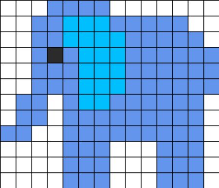 An Easy Blue Elephant Pattern