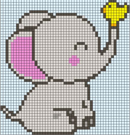 cute elephant perler bead pattern, Cute elephant perler bea…