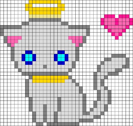 Angel Kitten Perler Beads Pattern