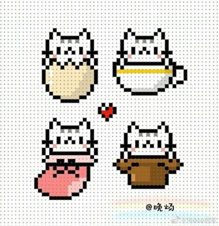 Cute Cat Perler Bead Pattern