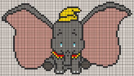 Dumbo Cartoon Melthy Bead Pattern