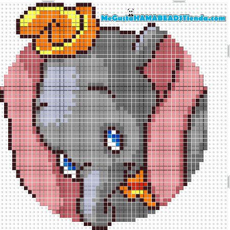 Dumbo Portrait Perler Bead Pattern
