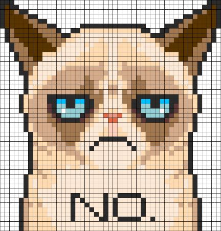 Grumpy Cat Perler Beads Pattern