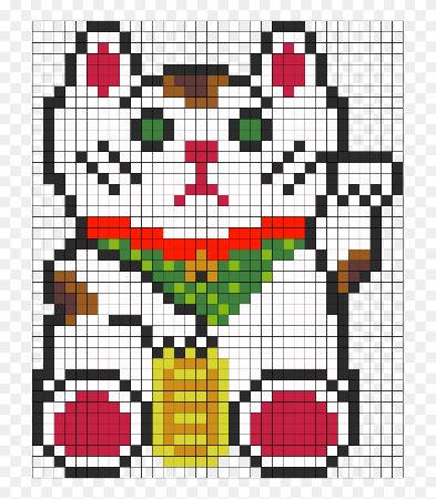 Lucky Cat Perler Beads Pattern